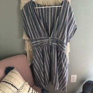 free people roll the dice striped mini dress